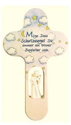 schutzengel Engel auf Wolke blau 1