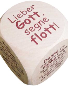 Gebetswürfel holz Gott segne flott